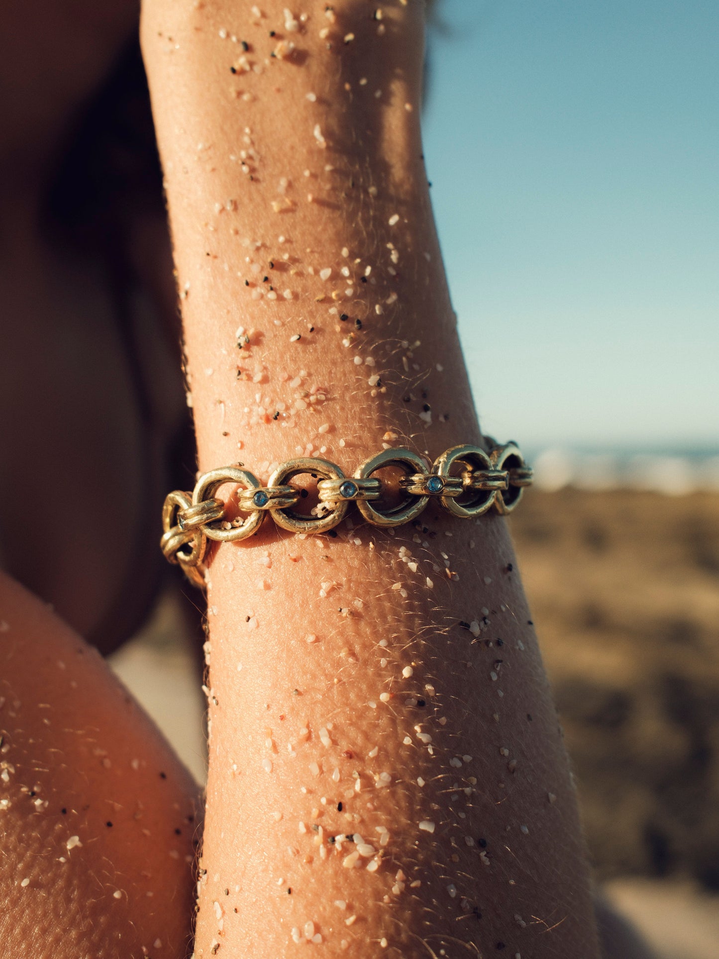 Pulsera de cadena azul